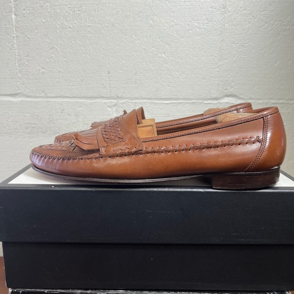 G.H. Bass & Co. 6835 Woven All Leather Tassel Loafer Dress Shoes Mens Size 13 M - Picture 4 of 11